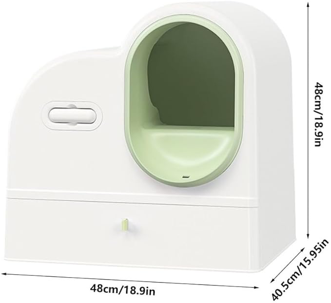 Pet Supplies, Enclosed Cat Litter Box with Drawer, Splash Proof Large Space Pan(Gray)