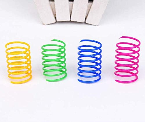 ISMARTEN Cat Spring Toy (30 Pack), Cat Kittens Toys Plastic Coil Spiral Springs for Swatting, Biting, Hunting, and Active Healthy Play (Random Color)