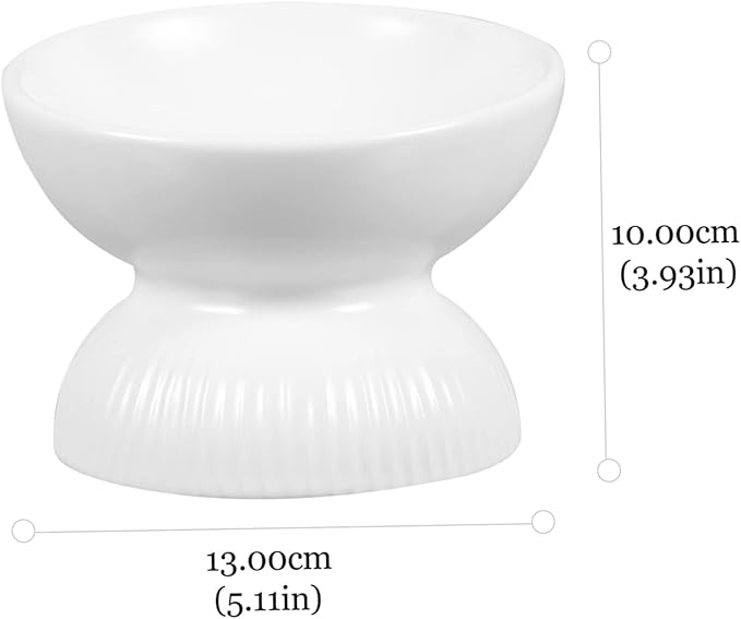Abaodam Ceramic Cat Feeder Bowl Tip Design Slanted Mouth for Easy Eating Safe Material Cat Food Container for Comfortable Feeding