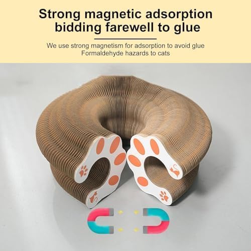 2PCS Kitty Curls Cat Toy,Magic Organ Cat Toy,Cat Scratcher for Grinding Claw Cardboard Cat Toys,Interactive Scratch Pad with Toy Ball