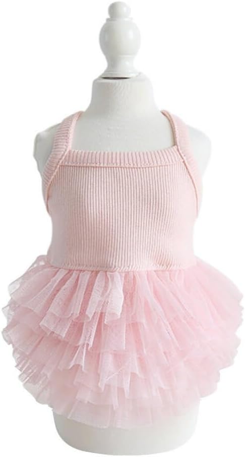 Hdwk&Hped Small Dog Dress Breathable Summer Dog Dress for Puppy Cats Girl Female Tutu Cake Skirt Princess Dress for Birthday Party Costume (Cake Skirt - Pink, Medium)