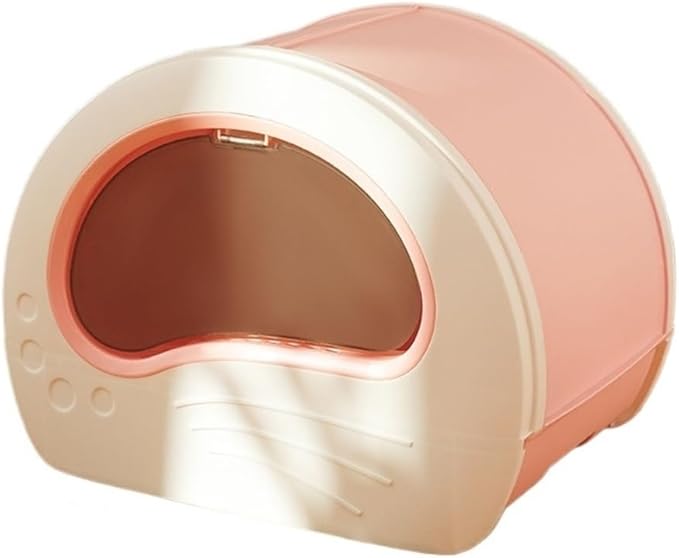 Pet Supplies, Enclosed Cat Litter Box Large, Splash-Proof Control with Scoop & Drawer(Pink)