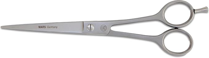 Mars Professional Ergonomic Stainless Steel Hair Cutting Shears with Fingerhook, Microserrated, 7" Length