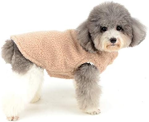 Zunea Small Dog Jacket Coat Fleece Puppy Girls Boys Winter Clothes Soft Warm Vest Pet Cold Weather Sweater Chihuahua Doggie Cats Jumper Apparel Brown XL