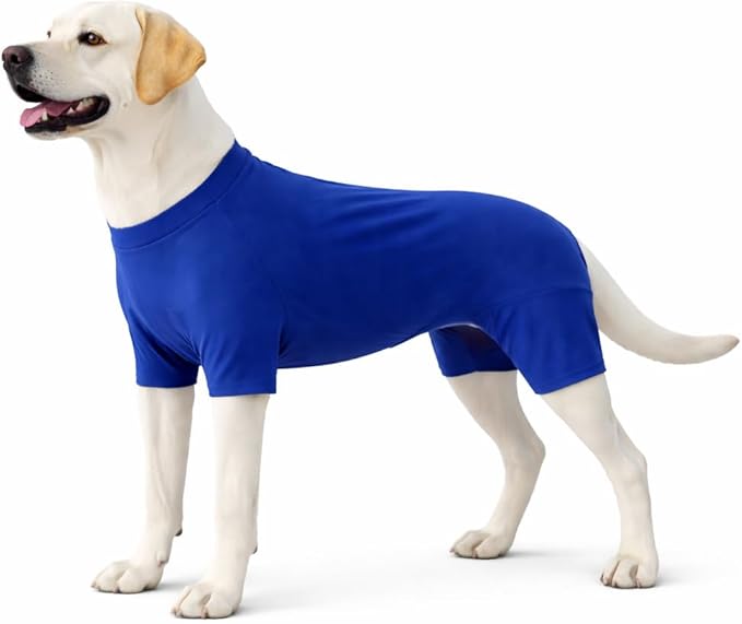 Lovelonglong Dog Full Bodysuit – Stretchy Yoga Fabric 4-Leg Dog Pajamas, Breathable & Lightweight Dog Onesie for Indoor & Outdoor, Shedding Control & Travel Wear