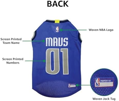Pets First NBA DALLAS MAVERICKS DOG Jersey, Large - Tank Top Basketball Pet Jersey