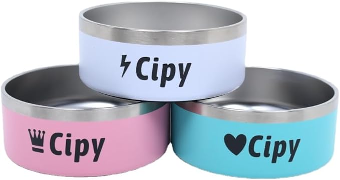 gorm Customized Pet Bowl Laser Engraved, Personalized Pet Bowl, Custom Laser Engraved Pet Bowl, Cat Bowl, Dog Bowl, Watering Dish, Gift for Pet Lover, Steel Bowl (32oz,CPB-10)