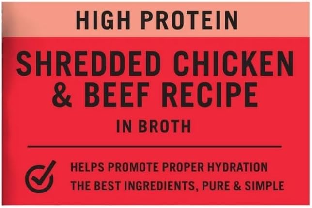 Pure~Balance Classic Starters Gourmet Cat Treats, Shredded Chicken & Beef in Broth, High Protein, Soft Treats ~ 5 Pouches of 1.4 Oz Inside, Wet Cat Treat Adult Cats ~ (2 Box) ~ (1 Pack)