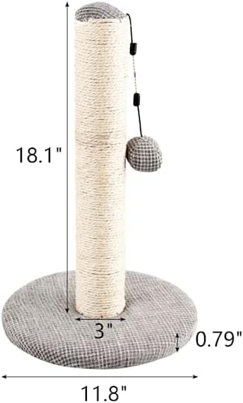 EveryYay by Petco Sisal Cat Scratching Post Grey 18.75" H