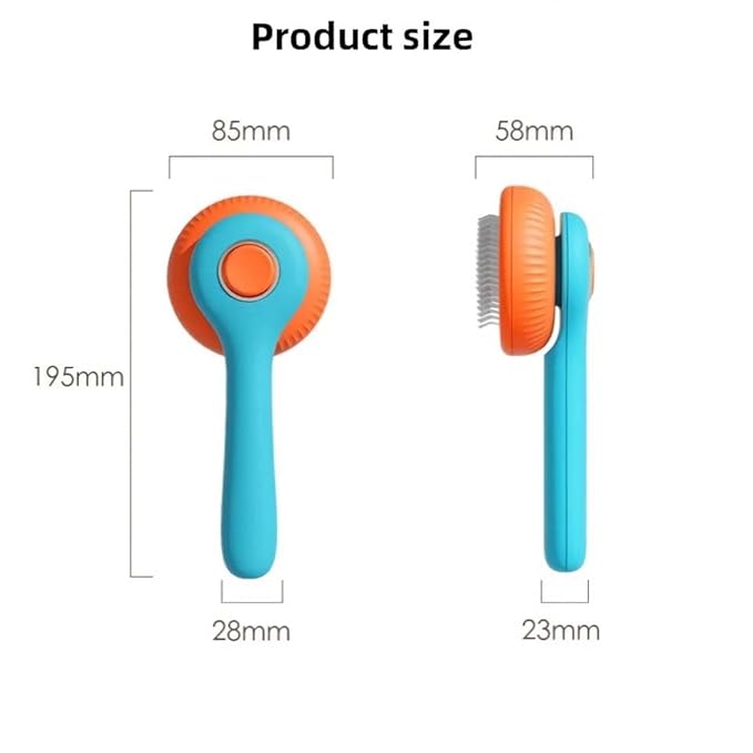 Self-Cleaning Pet Hair Removal Comb - Slicker Brush for Dogs & Cats Grooming Orange