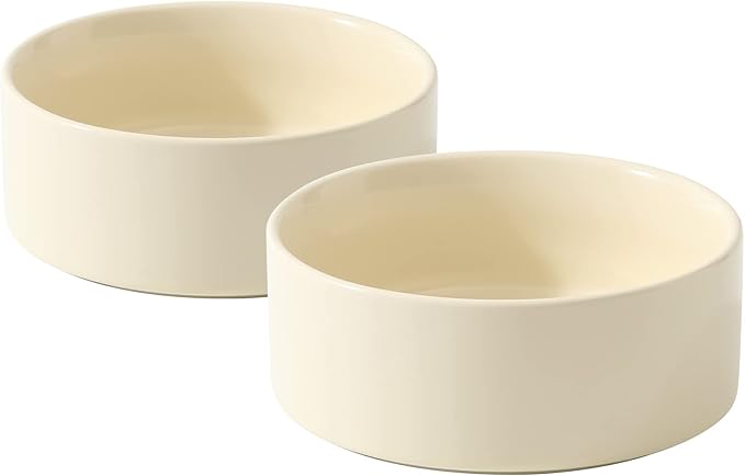 Havniva Cat Bowls Water Bowl Set of Two, 5.1” Ceramic Cat Food and Water Bowl Whisker Friendly Pet Food Bowls for Indoor Cats, Wide Cat Water Dish Prevent Whisker Fatigue Non Slip Cat Feeder