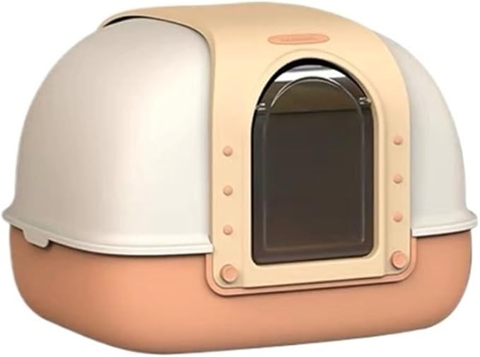 Pet Supplies, Large Covered Cat Litter Box, Anti-Splash Enclosed & Easy Clean, w/Scoop & Mat(Orange)
