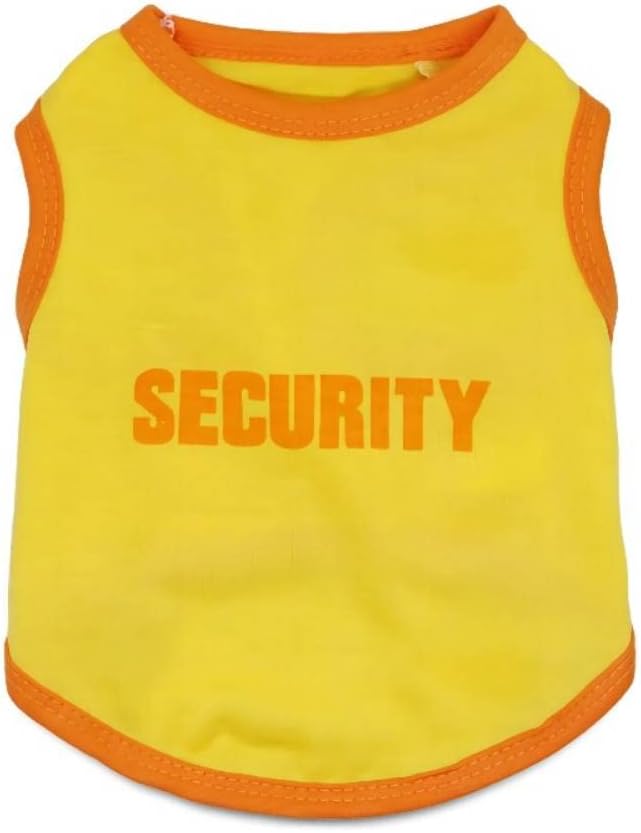 Pet Clothes, Cool Security Vest Pet Puppy T-Shirt Cotton Clothing Apparel Cat Spring Summer Breathable Sleeveless Harness Costume Clothes for Small Dogs (M,Yellow)