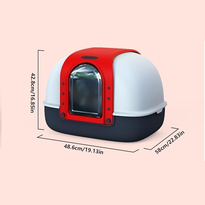 Pet Supplies, Large Covered Cat Litter Box, Anti-Splash Enclosed & Easy Clean, w/Scoop & Mat(Orange)