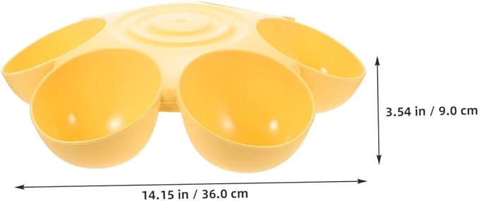 Cabilock 2pcs Flower-Shaped Pet Food Bowls with 6-Petal Multi-Slot Design, Non-Skid Portable Cat and Dog Feeding Dishes for Multi-pet Feeding and Watering, Yellow