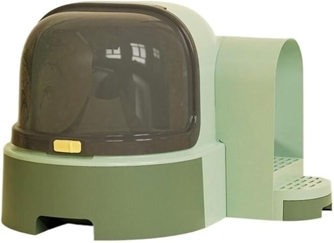 Pet Supplies, Extra Large Enclosed Cat Litter Box with Scoop, Splash-Proof Drawer Design(Green)