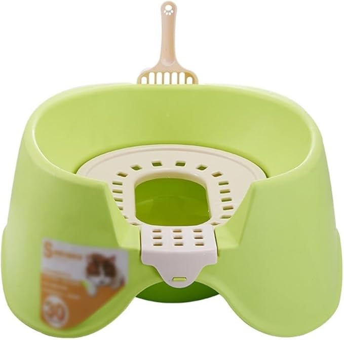 Pet Supplies, Open Top Cat Litter Box,Splash Proof Kitty Toilet, Easy Clean Pet Supplies(Green)