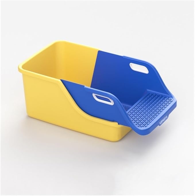 Pet Supplies, Large Open Cat Litter Box with High Sides - Anti-Splash, Easy Clean for All Cats(Yellow)