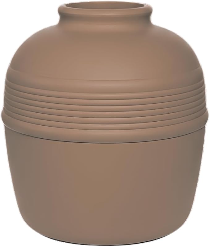 Good Pet Stuff Hidden Cat Litter Box Enclosure, Decorative Round Planter, No Plant, Vented Carbon Charcoal Filter for Odor Control, Easy-to-Clean, Made in USA, Casing, Mocha Brown