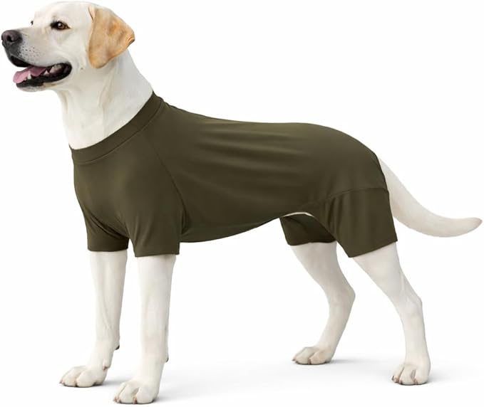 Lovelonglong Dog Full Bodysuit – Stretchy Yoga Fabric 4-Leg Dog Pajamas, Breathable & Lightweight Dog Onesie for Indoor & Outdoor, Shedding Control & Travel Wear