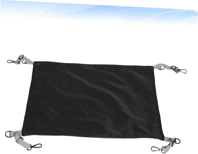 POPETPOP Cat Hammock Fleece Cat Furniture Black Space-Saving Easy Clean Kitten Swing Bed