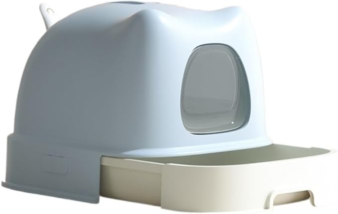 Pet Supplies, Large Covered Cat Litter Box with Lid & Scoop, Enclosed Indoor for Medium & Big Cats(Light Green)