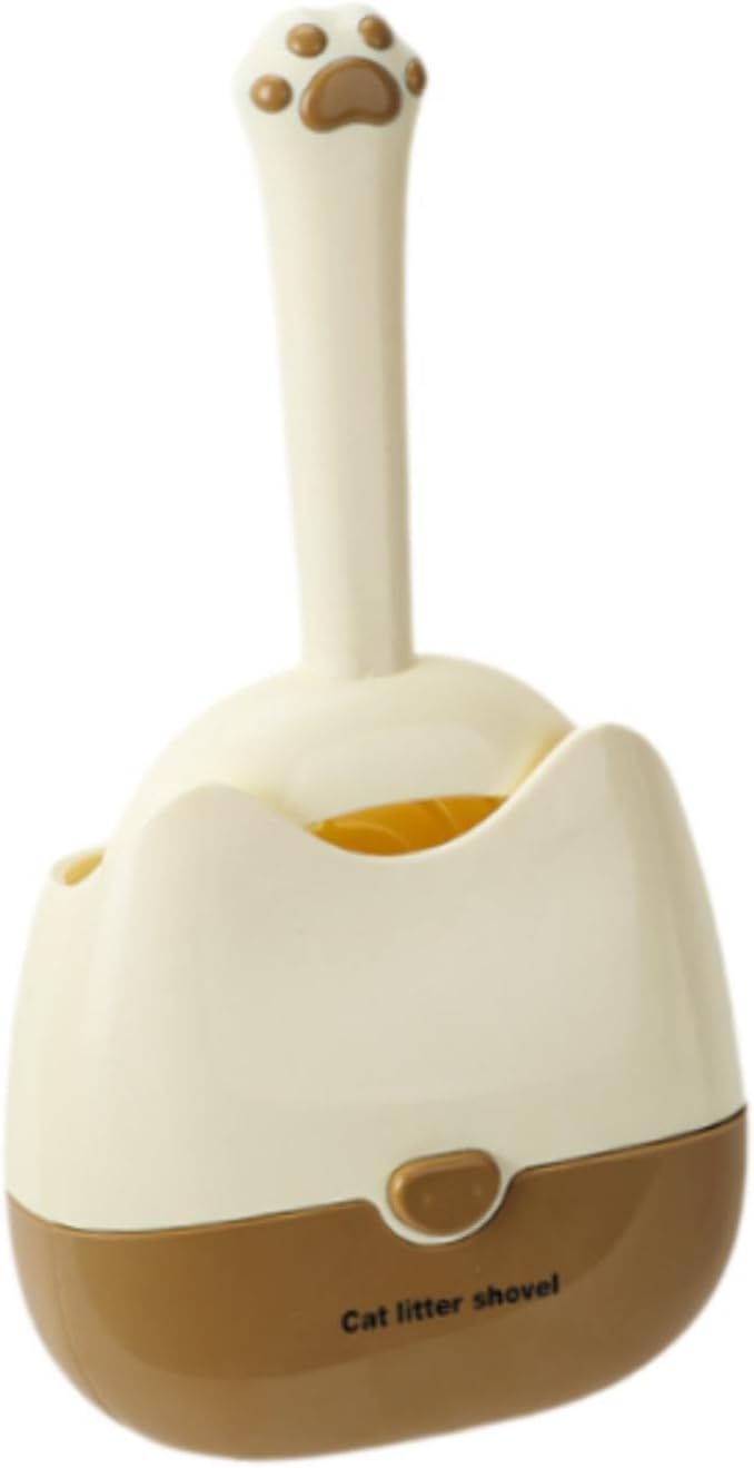 Cat Litter Scooper with Holder Modern Convenient Comfortable Wide Basket Sifter for Living Room Litter Box- Yellow