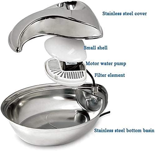 Liusj JUnst Cat Water Fountain Stainless Steel,Pet Fountain Dog Water Dispenser, Pet Drinking Fountain with Replacement Filters for Cats Dogs, Automatic Cat Dog Fountain