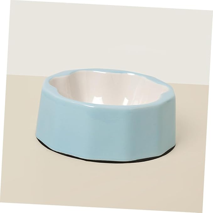 Ceramic Pet Bowl with Tilted Design Blue Small Cat Feeder Dish Suitable for Cats and Dogs Indoor Feeding and Watering