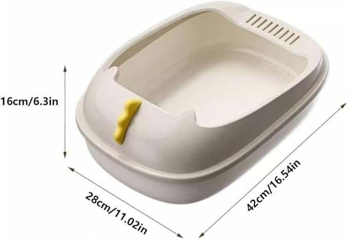 Pet Supplies, Durable Open Cat Litter Box with Scoop,Anti Splash Pet Tray(Blue)