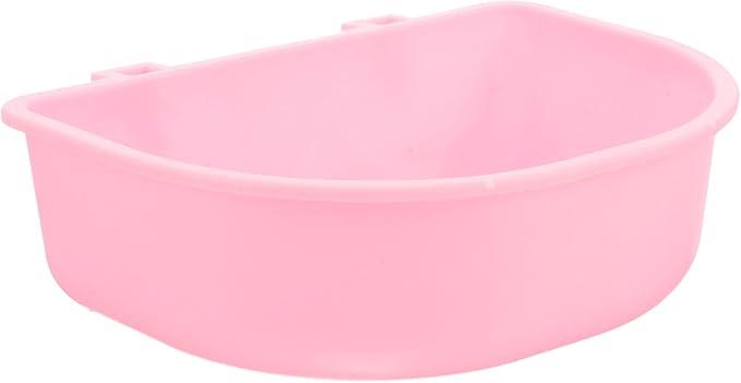 Yardwe Hanging Plastic Pet Bowl with Food Container for Cats and Small Dogs, Sturdy Pink Puppy Feeding and Watering Bowl, Suitable for Airline Crates and Travel Use
