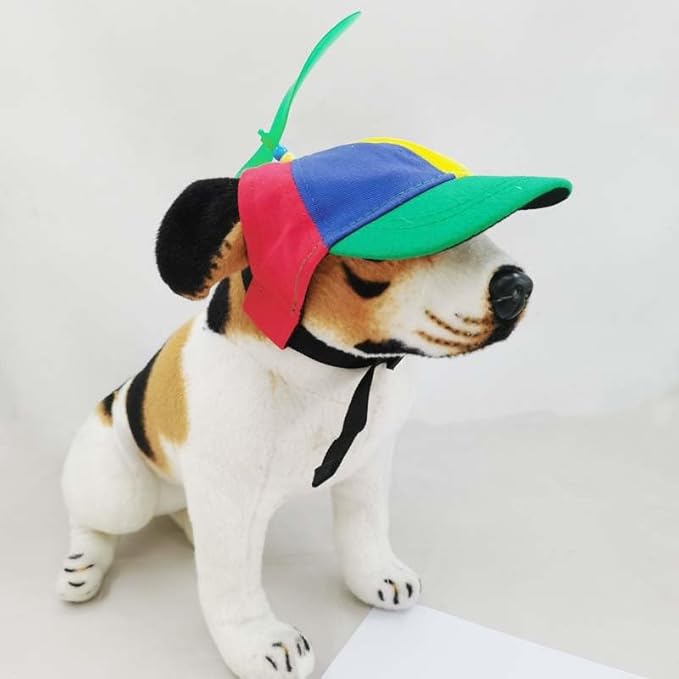Pet Propeller Hat Cat Dog Colorful Pet Sun Protection Adjustable Baseball Cap Rainbow Pet Spinner Hat Funny Puppy Kitty Baseball Cap