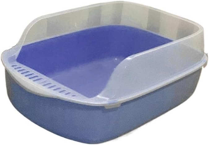 Semi-Closed Large Size Cat Litter Box Thickened Anti-Splash Toilet Litter Pet Supplies Litter Box (Blue)