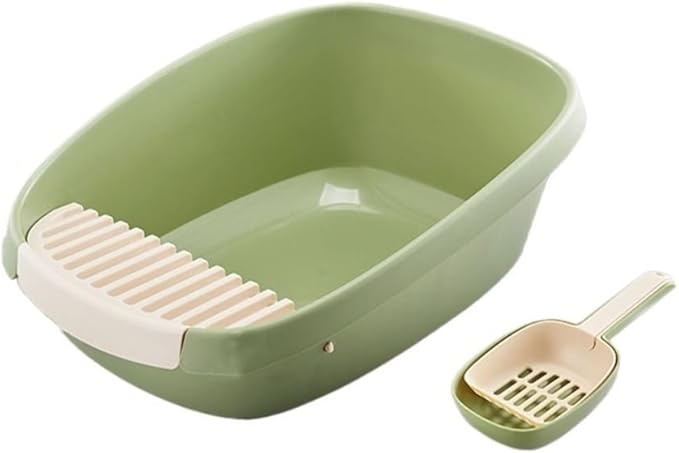 Pet Supplies, Enclosed Cat Litter Box for Large Cats, High Sided XL with Scoop(Green,Medium)