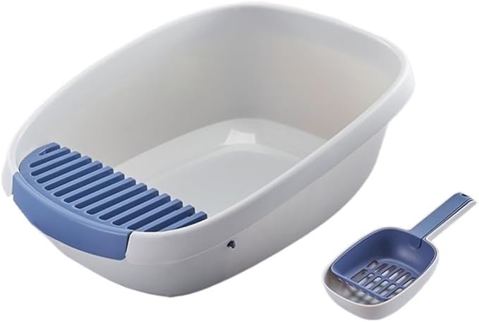 Pet Supplies, Enclosed Cat Litter Box for Large Cats, High Sided XL with Scoop(White,Large)