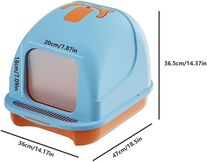 Pet Supplies, Enclosed Cat Litter Box with Lid & Scoop,Leakproof, Easy Clean, Non-Stick(Pink)