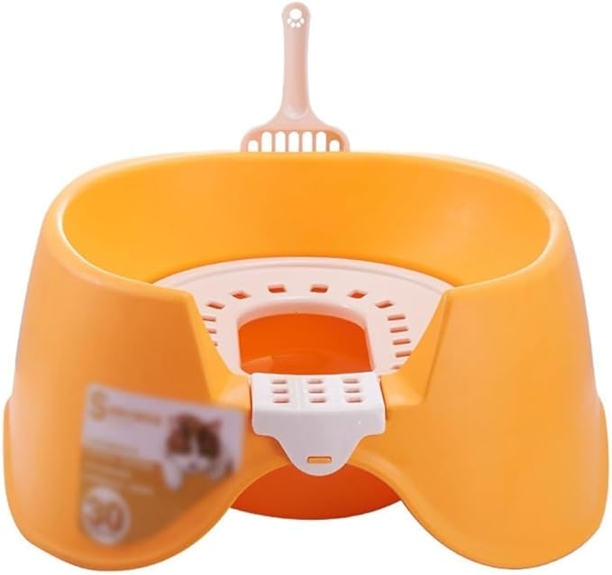 Pet Supplies, Open Top Cat Litter Box,Splash Proof Kitty Toilet, Easy Clean Pet Supplies(Orange)