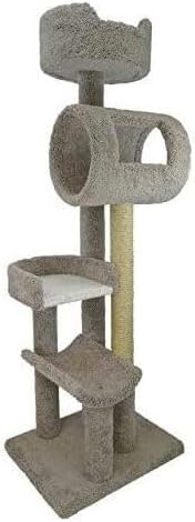 HomeStock Cat Tower Large Multi-LevelCarpeted Cat Tree with Scratching PostsCat Furniture for Indoor Cats Neutral