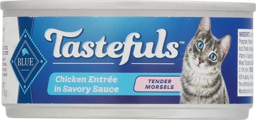Blue Buffalo Tastefuls Natural Tender Morsels Wet Cat Food,Chicken Entrée 5.5-oz cans,(Pack of 48)