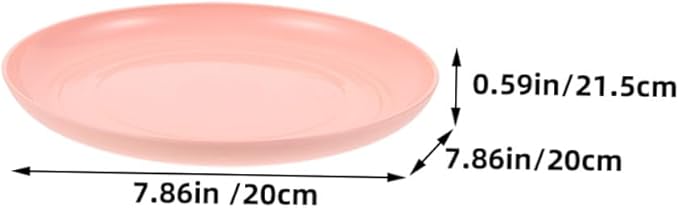 KALLORY 4pcs Shallow Cat Food Bowls Set, Cute Small Pet Plates for Indoor Cats and Kittens, 20cm Wide Flat Dish with Beige, Blue, Pink, and Teal Colors for Feeding and Watering