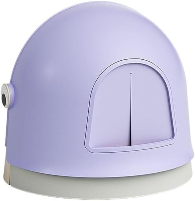 Pet Supplies, Extra Large Hooded Cat Litter Box for Big Cats - Anti-Splash, Easy Clean(Purple)