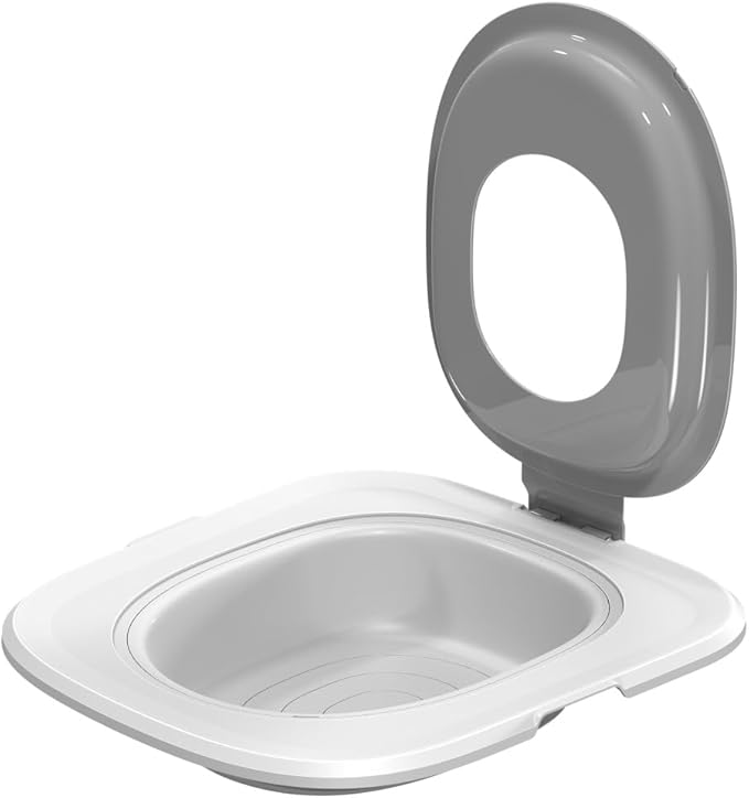 Reusable Cat Toilet Training System,Cat Toilet Trainer with 5 Removable Training Components,Easy Clean ABS Cat Training Seat with Stable Outer Frame,Fits Most Standard Toilet Seats,Gray