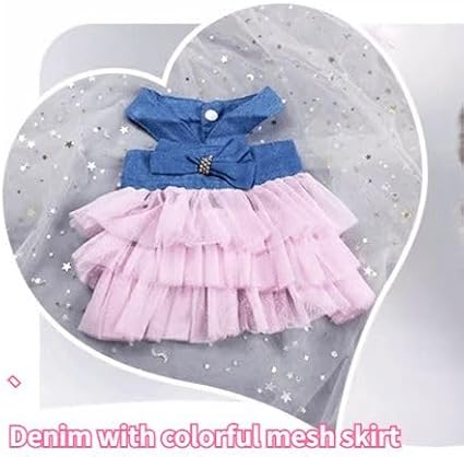 Rabbit Dress Bunny Costume Clothes Skirt Daily Wear Cloth for Small Cat Dog Puppy Chinchilla Guinea Pig, Small Animal Dress for Party Photo (Striped Pink,S)
