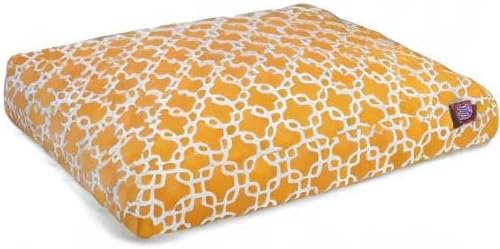 Yellow Links Large Rectangle Indoor Outdoor Pet Dog Bed With Removable Washable Cover By Majestic Pet Products