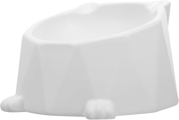 BESPORTBLE Ceramic Elevated Cat Bowl with Anti-Spill Design Wear-Resistant Raised Pet Feeding Bowl for Cats and Small Dogs for Daily Use