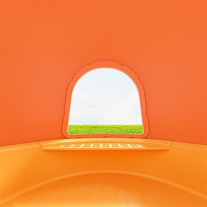 Pet Supplies, Extra Large Hooded Cat Litter Box for Big Cats - Anti-Splash, Easy Clean(Orange)