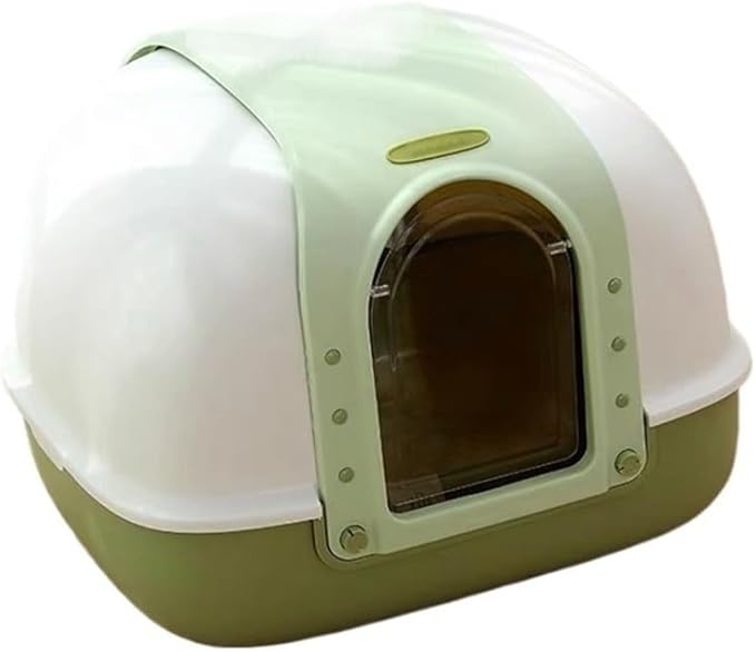 Pet Supplies, Large Covered Cat Litter Box, Anti-Splash Enclosed & Easy Clean, w/Scoop & Mat(Green)