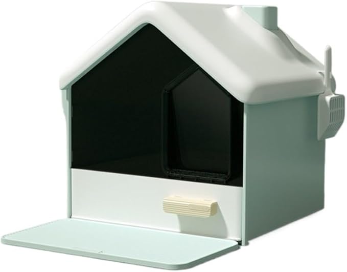 Pet Supplies, Hooded Cat Litter Box - Privacy, No Mess, Portable & Easy Clean(Green)