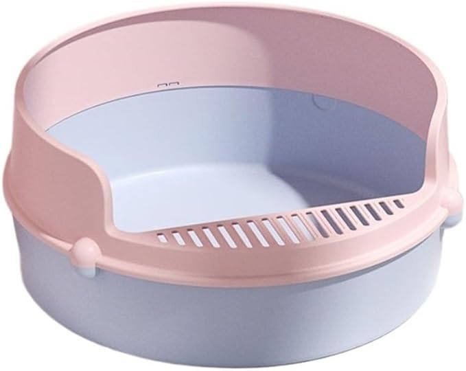 Pet Supplies, Semi-Enclosed Cat Litter Box, High Side Anti-Splash & Leak-Proof(Pink)
