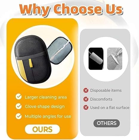 2-in-1 Electrostatic Pet Grooming & Hair Removal Glove, Double-Sided Design for Cats & Dogs, Upgraded Static Technology, Works on Carpet/Sofa/Clothing, Pet Care Tool